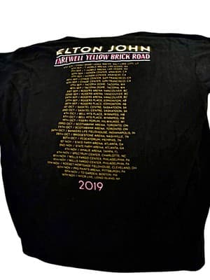Elton John Tee Shirt 2019 Farewell Yellow Brick Road US Tour Graphic Band Tee Lg - Thumbnail 4