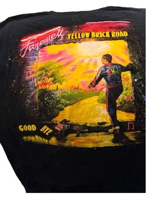 Elton John Tee Shirt 2019 Farewell Yellow Brick Road US Tour Graphic Band Tee Lg - Thumbnail 2