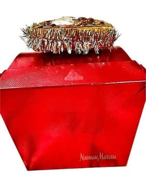 Vintage Glass Santa Ornament Square Double Sided Mercury Style Tinsel - Thumbnail 7