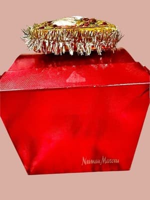 Vintage Glass Santa Ornament Square Double Sided Mercury Style Tinsel - Thumbnail 8