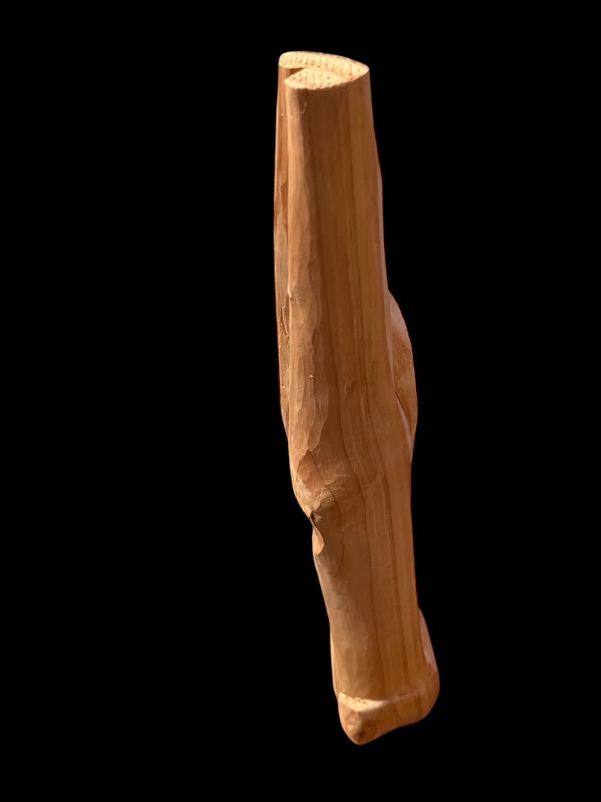 Vintage Hand Carved Freeform 9” Statuette. Natural Soft Reddish Color - Thumbnail 4