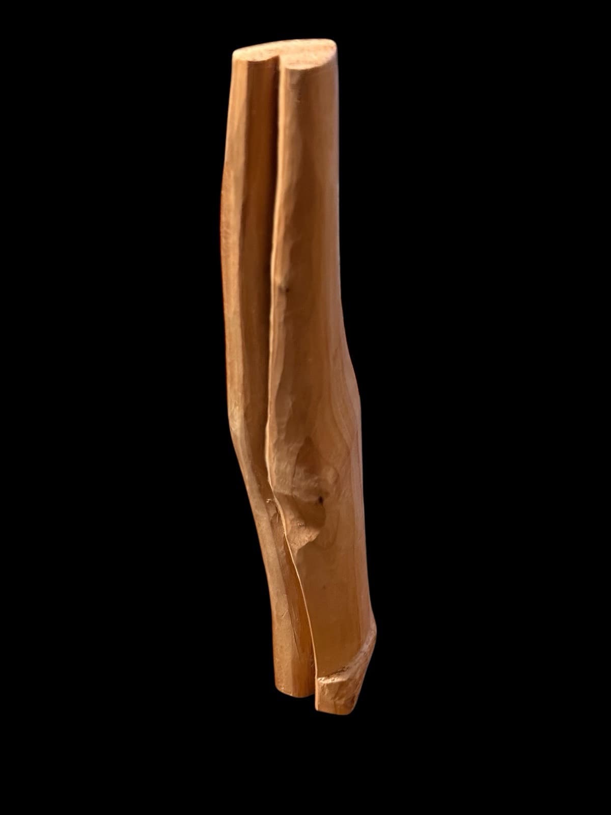 Vintage Hand Carved Freeform 9” Statuette. Natural Soft Reddish Color - Thumbnail 3