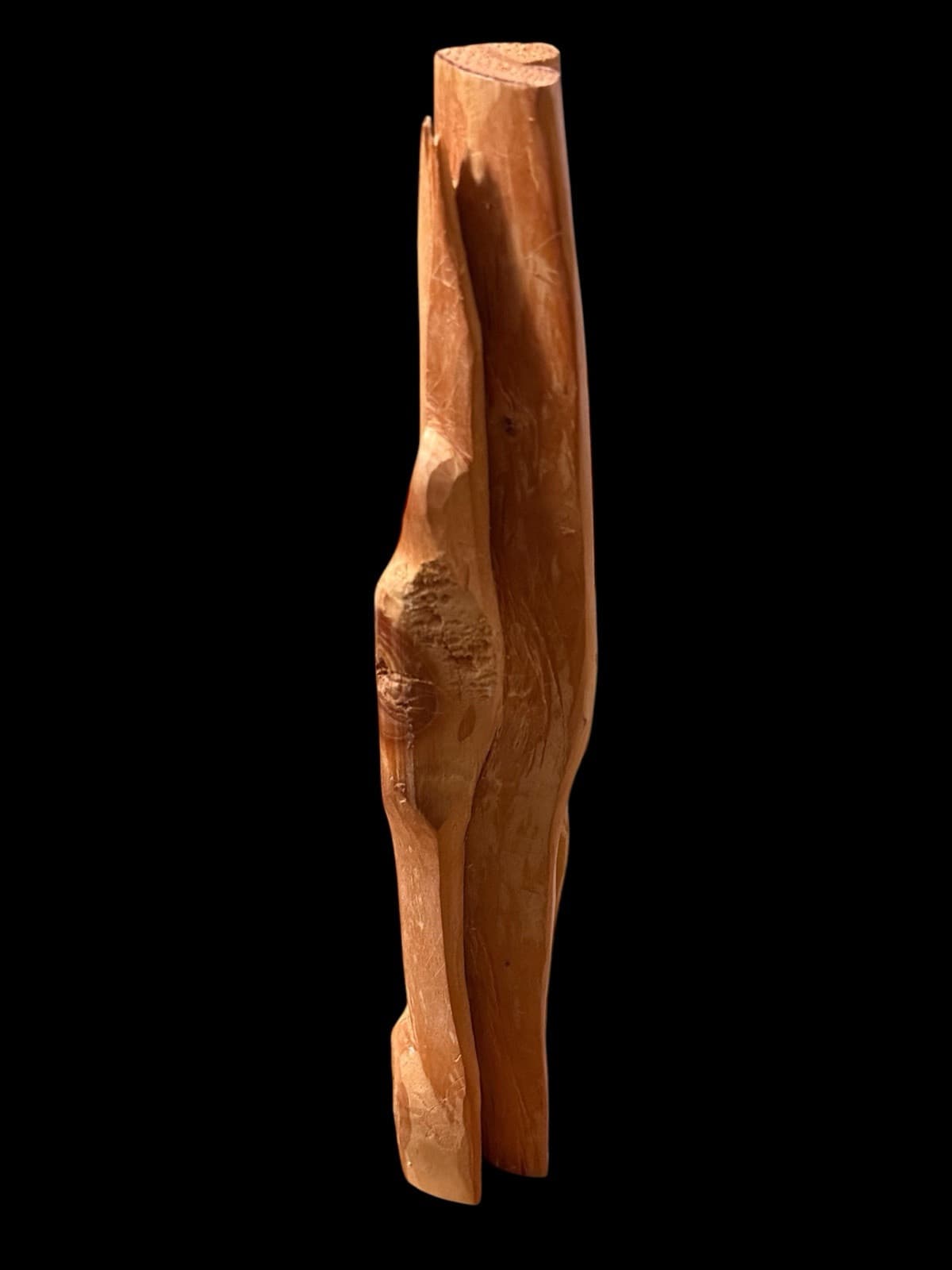 Vintage Hand Carved Freeform 9” Statuette. Natural Soft Reddish Color - Thumbnail 2