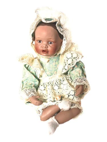 Rare Yolanda Bello Porcelain Baby Doll Girl African American - Thumbnail 4