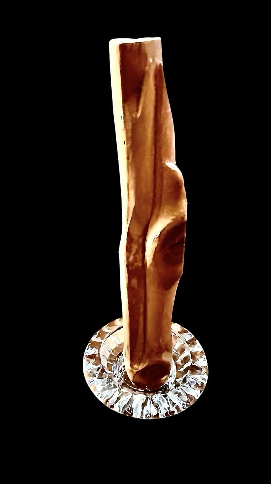 Vintage Hand Carved Freeform 9” Statuette. Natural Soft Reddish Color