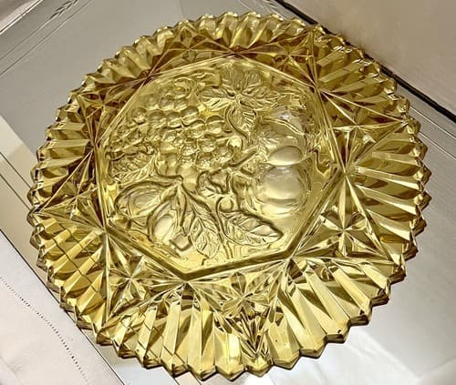 MidCentury Modern Sawtooth Edge Depression Glass Federal Pioneer Amber Plate - Thumbnail 4