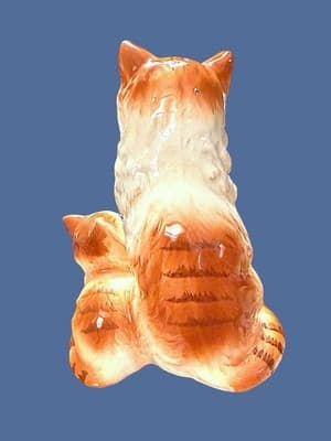 Vintage Japan Cat & Kitten Figurine 6” Tall Hand-Painted Ceramic - Thumbnail 2