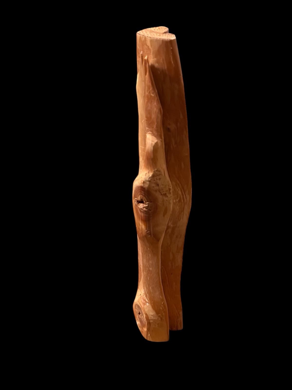 Vintage Hand Carved Freeform 9” Statuette. Natural Soft Reddish Color - Thumbnail 6