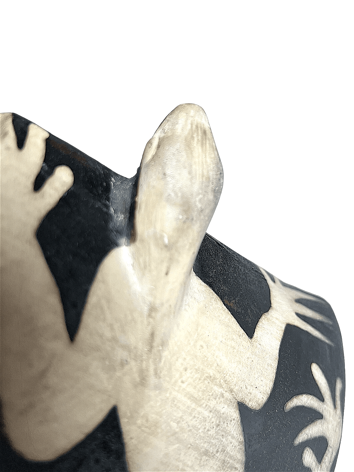 Rare Lenca Vase Indigenous Vtg Blackware Pottery 8” Tall Black /Cream - Thumbnail 3