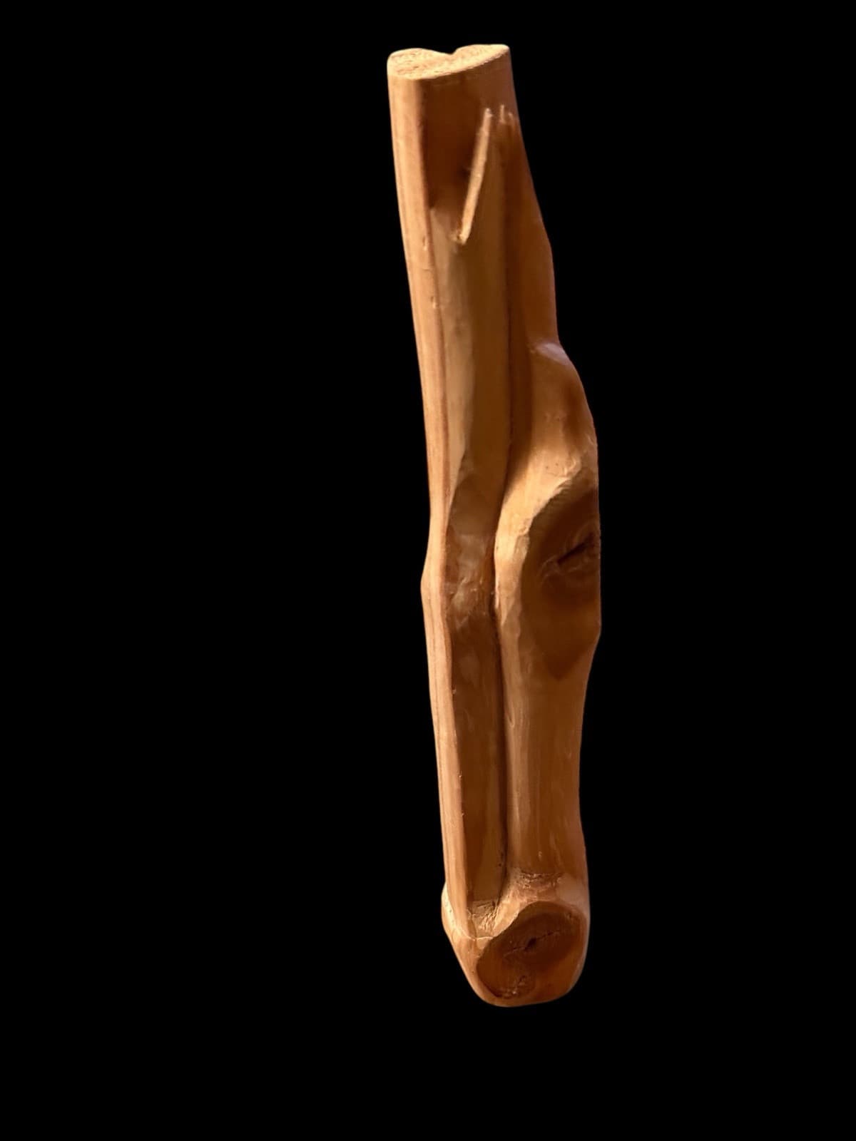 Vintage Hand Carved Freeform 9” Statuette. Natural Soft Reddish Color - Thumbnail 7