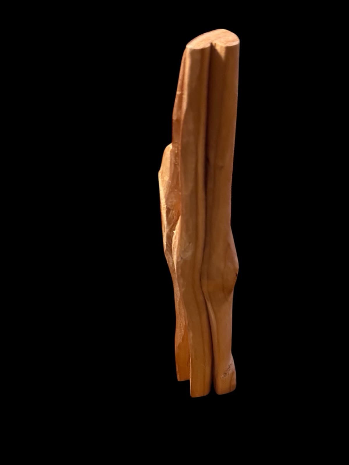Vintage Hand Carved Freeform 9” Statuette. Natural Soft Reddish Color - Thumbnail 5