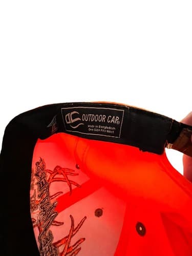 Size Matters Hat Cap Adjustable Orange/ Camo Outdoors Mens - Thumbnail 2