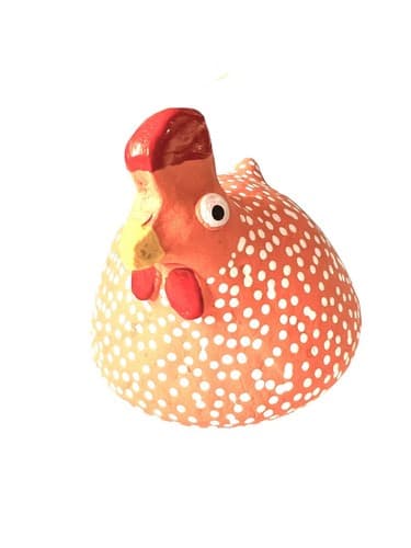 Hand Crafted Whimsical Pottery Chicken Heihei Figurine