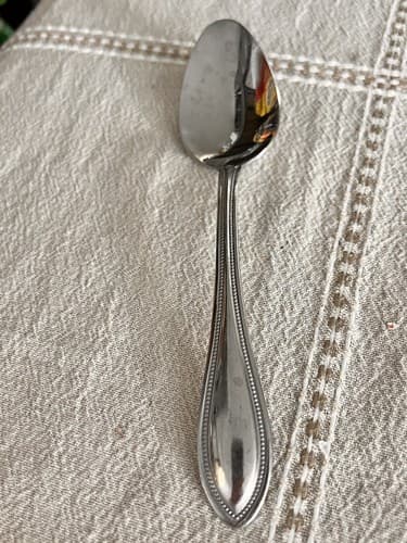 Two Pfaltzgraff AMERICAN BEAD Stainless 18/0 Soup Spoons EUC - Thumbnail 2