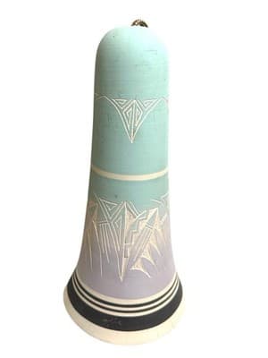 High Elk Navajo Pottery Vase Hand Carved Etched Turquoise Gray 10” - Thumbnail 2