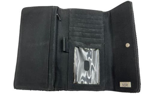 The Sak Evening Party Clutch Small Purse Black Woven - Thumbnail 5