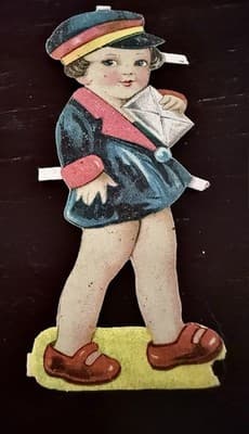 Antique Victorian Die Cut Paper Dolls Lot of 5 Children Lithograph Scrap Germany - Thumbnail 4