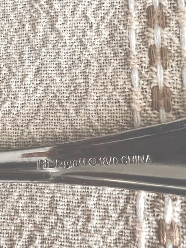 Two Pfaltzgraff AMERICAN BEAD Stainless 18/0 Soup Spoons EUC - Thumbnail 3