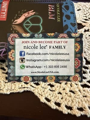 Nicole Lee BLM UNITY Wallet Card Case Zip Around Keychain Black Blue Polka Dot - Thumbnail 7