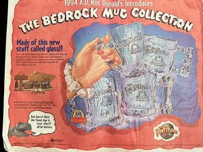 1994 McDonald’s Flintstones Bedrock Mug Set (4) + RocDonald’s Bag & 5 Placemats - Thumbnail 5