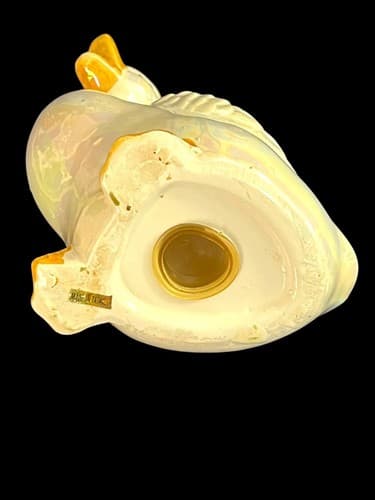 Vintage Kitsch Iridescent White Ceramic Duck Bank Made In Taiwan - Thumbnail 8