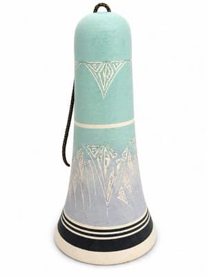 High Elk Navajo Pottery Vase Hand Carved Etched Turquoise Gray 10”