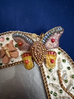 Mary Frances Beaded Butterfly Picture Frame – Handcrafted Whimsical Decor - Thumbnail 3