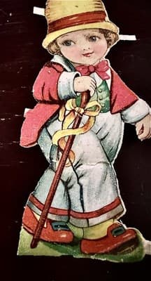 Antique Victorian Die Cut Paper Dolls Lot of 5 Children Lithograph Scrap Germany - Thumbnail 6