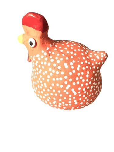 Hand Crafted Whimsical Pottery Chicken Heihei Figurine - Thumbnail 4
