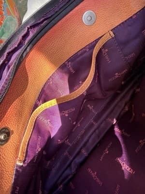 Anuschka Hand Painted Leather Satchel Purse Rose Butterfly Floral Bag - Thumbnail 13