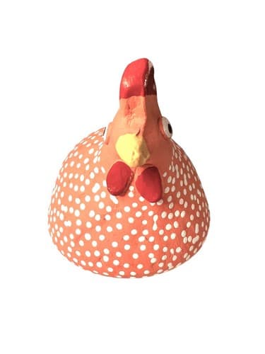 Hand Crafted Whimsical Pottery Chicken Heihei Figurine - Thumbnail 5