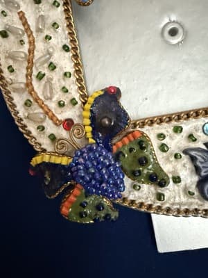 Mary Frances Beaded Butterfly Picture Frame – Handcrafted Whimsical Decor - Thumbnail 6