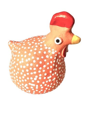 Hand Crafted Whimsical Pottery Chicken Heihei Figurine - Thumbnail 2