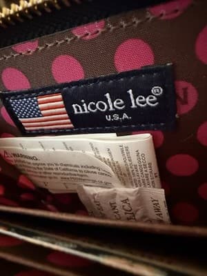 Nicole Lee BLM UNITY Wallet Card Case Zip Around Keychain Black Blue Polka Dot - Thumbnail 5
