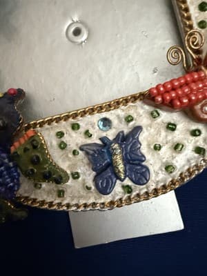 Mary Frances Beaded Butterfly Picture Frame – Handcrafted Whimsical Decor - Thumbnail 7