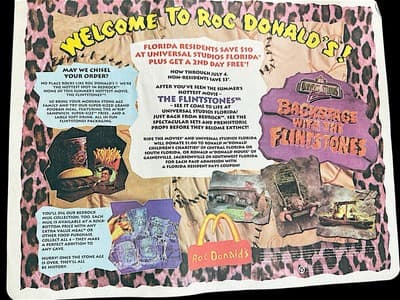 1994 McDonald’s Flintstones Bedrock Mug Set (4) + RocDonald’s Bag & 5 Placemats - Thumbnail 9