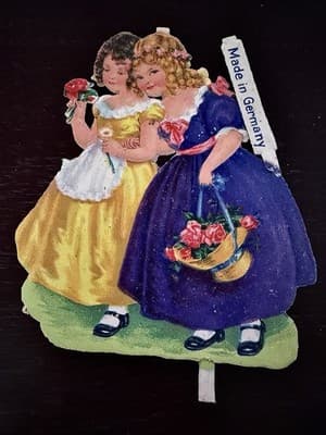 Antique Victorian Die Cut Paper Dolls Lot of 3 Couples Lithograph Scrap Germany - Thumbnail 2