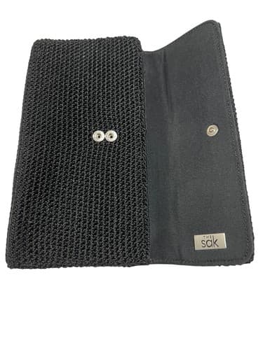 The Sak Evening Party Clutch Small Purse Black Woven - Thumbnail 2