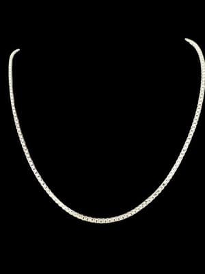 20” Italian Box Chain Necklace Rhodium Over 925 Sterling Silver Lobster Clasp - Thumbnail 2