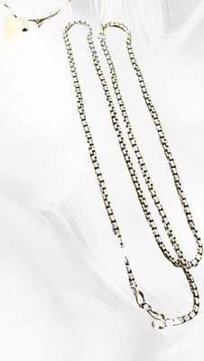 20” Italian Box Chain Necklace Rhodium Over 925 Sterling Silver Lobster Clasp