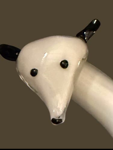 Arctic White Fox Art Glass Sculpture Figurine Stylized 5.75" - Thumbnail 2