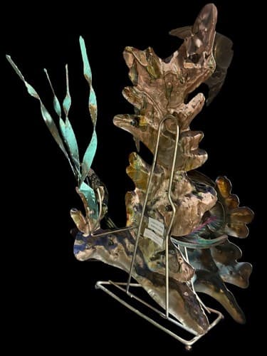 MCM Metal Fish Plants Under the Sea Sculpture 16” Tall Freestanding Home Decor - Thumbnail 5