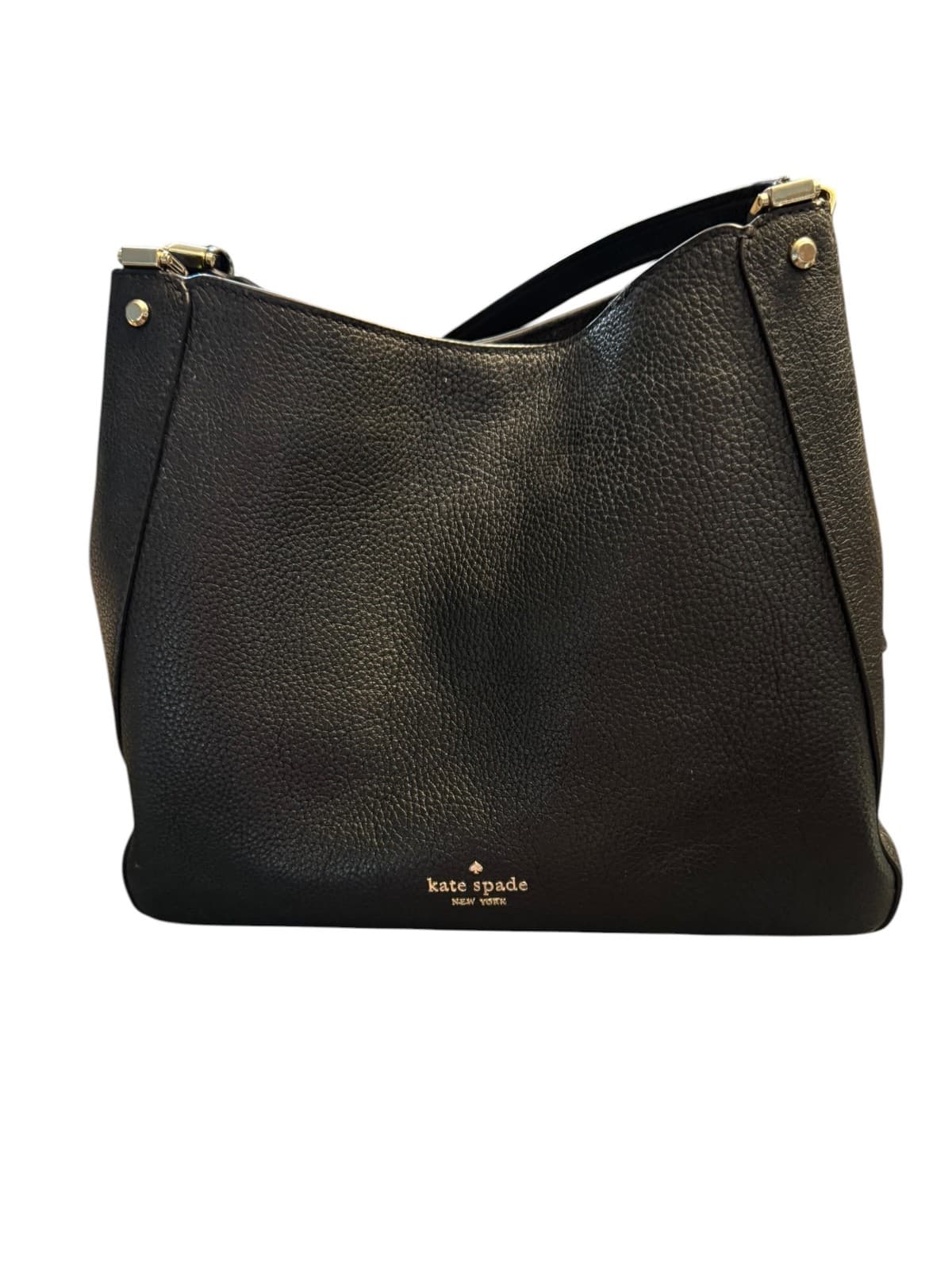 Kate Spade New York Black Pebbled Leather Shoulder Hobo Bag Large - Thumbnail 6