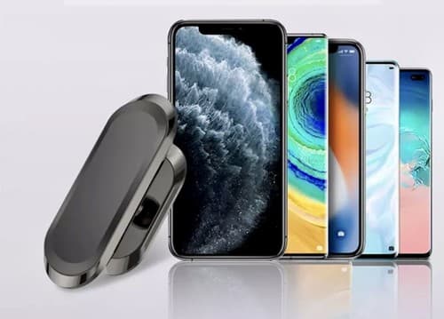 New Car Phone Mount 360° Rotation Magnetic Car Phone Holder Silver or Black - Thumbnail 2