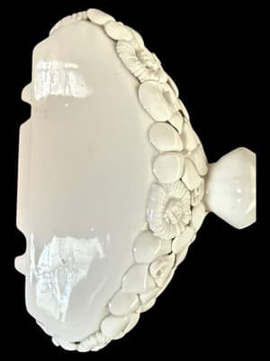 A. Zen Nova Italian Wall Urn Fountain Layered White Ceramic Flowers Brass Spigot - Thumbnail 9