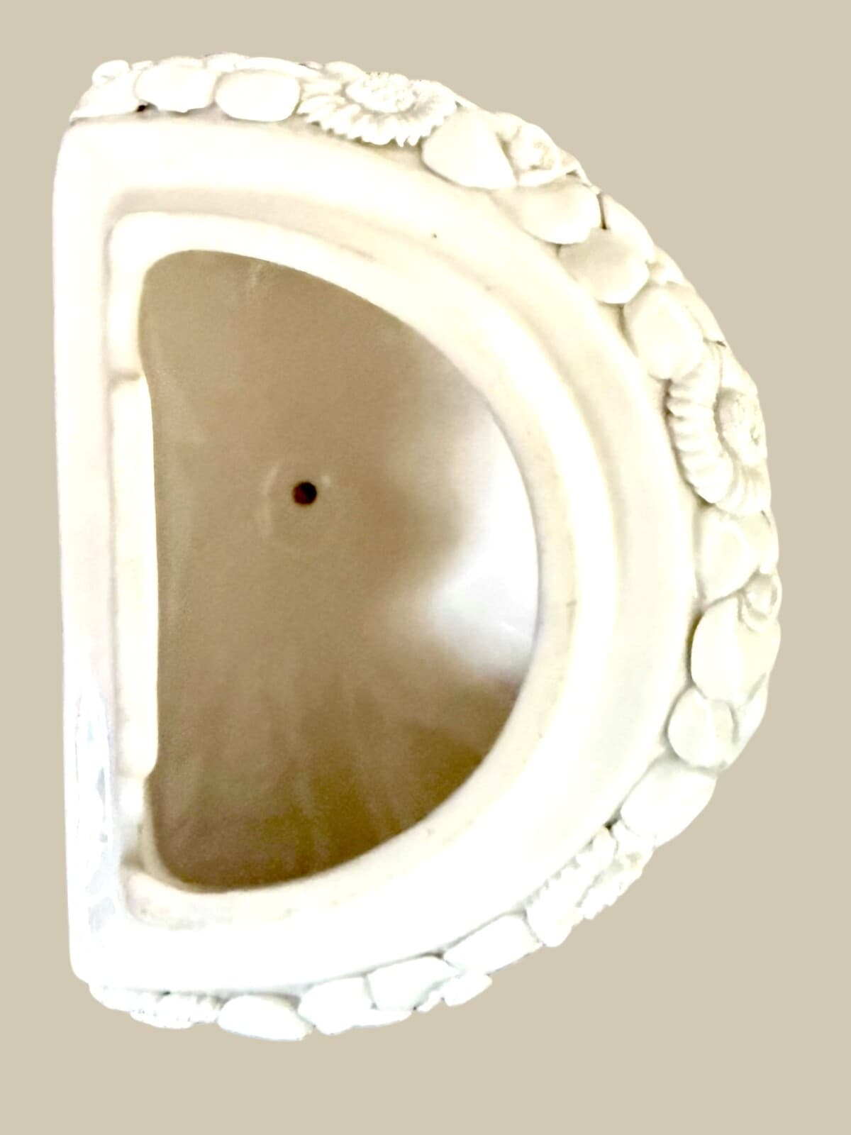 A. Zen Nova Italian Wall Urn Fountain Layered White Ceramic Flowers Brass Spigot - Thumbnail 8