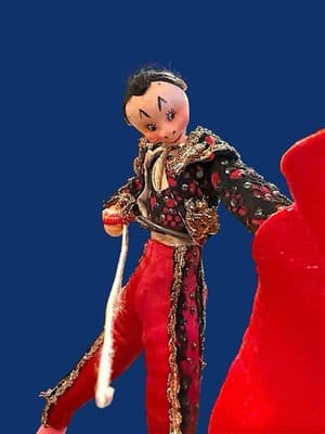 Vintage Klumpe Roldán Matador Bullfighter Doll 9” Spain 1950s Felt Figurine - Thumbnail 3