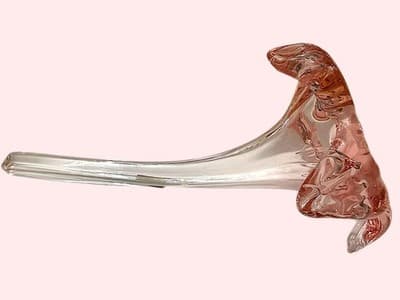 Vintage Hand Blown Pink Glass Lily Flower 7.5” Stem Murano Style Decor - Thumbnail 3
