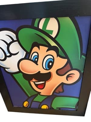 Super Mario & Luigi Framed Wall Art Set Nintendo Pyramid America 24x12 - Thumbnail 4
