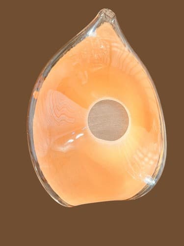 Murano Style Amber Folded Glass Dish Wrap Bowl Centerpiece Hand Made In Italy - Thumbnail 3